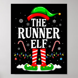 The Runner Elf Xmas Funny Runners Christmas Runnin Poster
