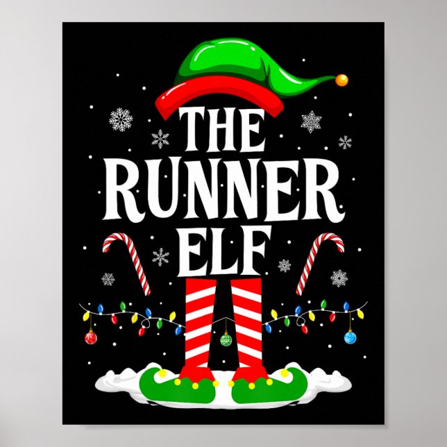 The Runner Elf Xmas Funny Runners Christmas Runnin Poster (Front)