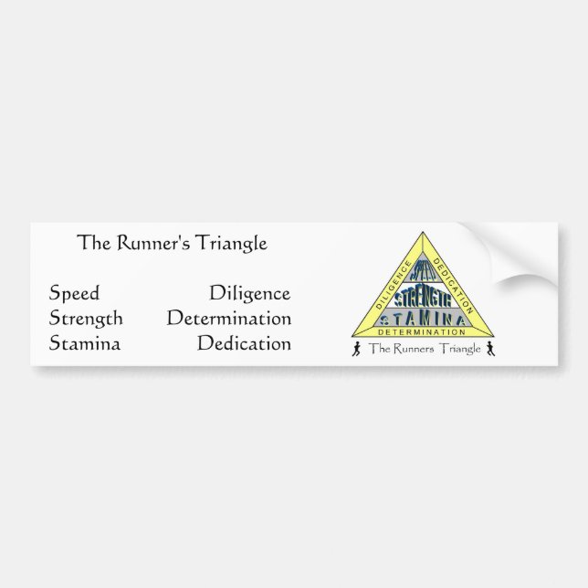 The RUNNER'S TRIANGLE Bumper Sticker (Front)