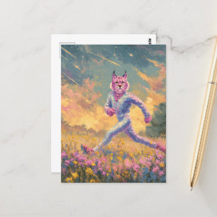 The Running Bobcat Postcard