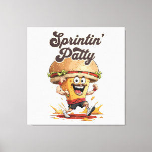 The Running Cheeseburger Canvas Print