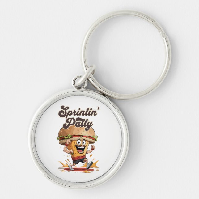The Running Cheeseburger Key Ring (Front)