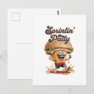 The Running Cheeseburger Postcard