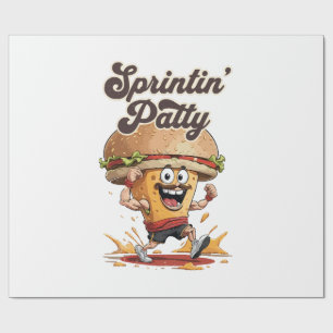 The Running Cheeseburger Wrapping Paper