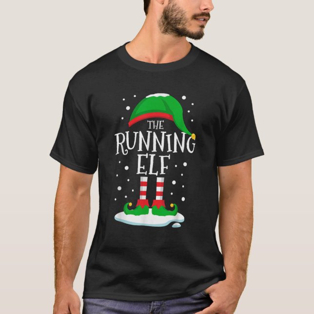 The Running Elf Christmas Family Matching Xmas Run T-Shirt (Front)