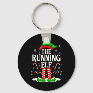 The Running Elf Xmas Running Funny Runner Christma Key Ring