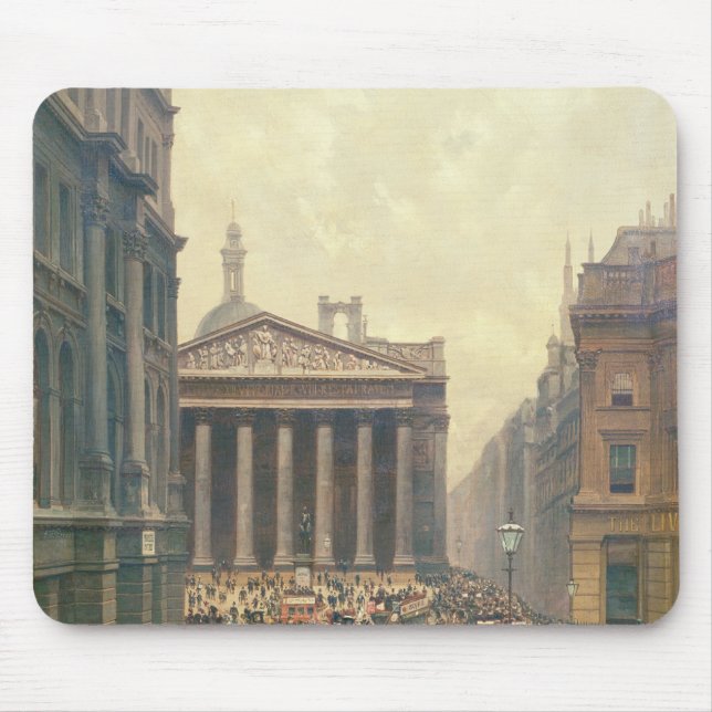 The Rush Hour by the Royal Exchange from Queen Mouse Mat (Front)