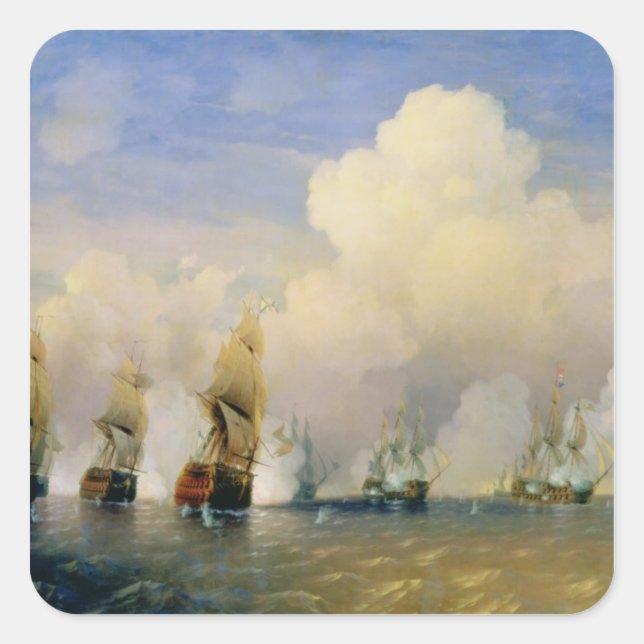 The Russo-Swedish Sea War near Kronstadt in 1790 Square Sticker (Front)
