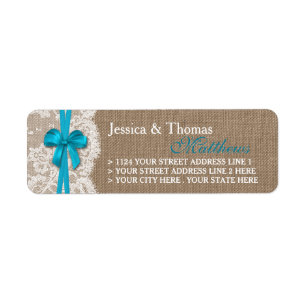 The Rustic Blue Bow Wedding Collection Labels