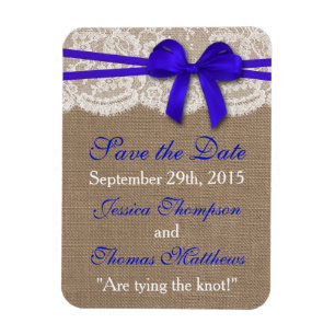 The Rustic Blue Bow Wedding Collection Magnet