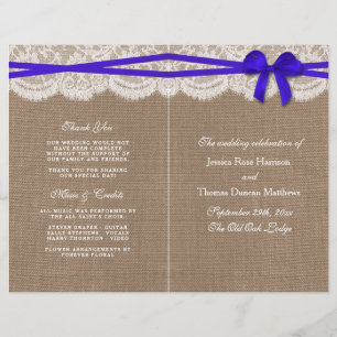 The Rustic Blue Bow Wedding Collection Programs