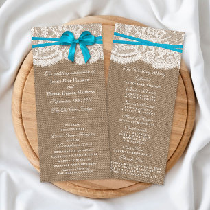 The Rustic Blue Bow Wedding Collection Programs Programme