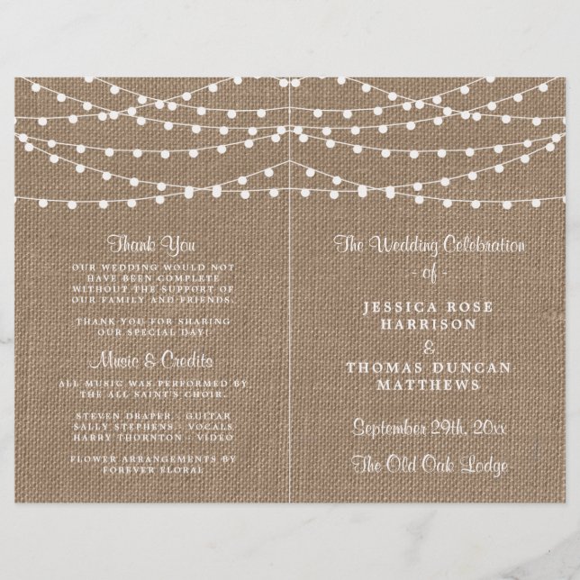 The Rustic Burlap String Lights Wedding Collection (Front)