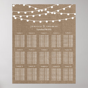 The Rustic Burlap String Lights Wedding Collection Poster