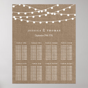 The Rustic Burlap String Lights Wedding Collection Poster