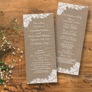 The Rustic Burlap & Vintage White Lace Collection Programme