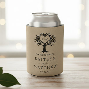 The Rustic Heart Tree Wedding Collection Can Cooler
