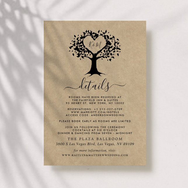 The Rustic Heart Tree Wedding Collection Detail Enclosure Card (Creator Uploaded)