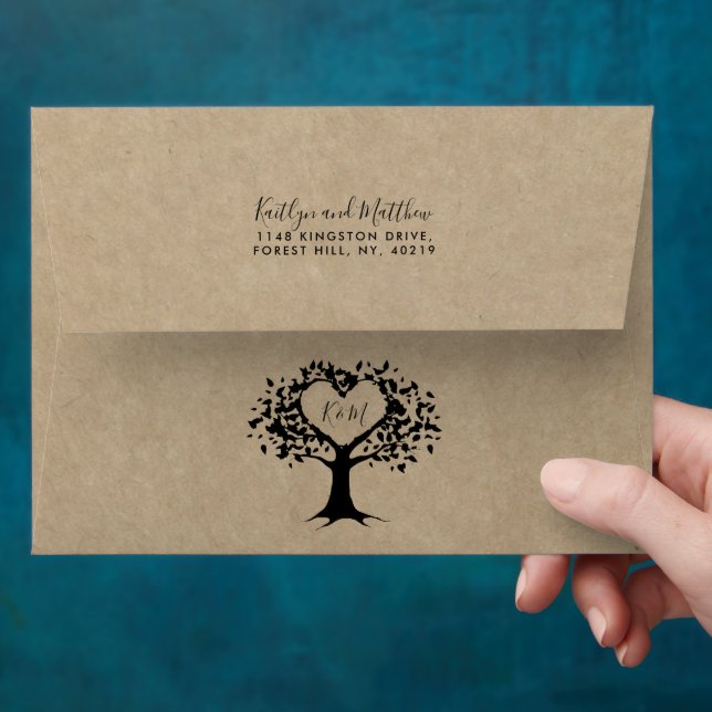 The Rustic Heart Tree Wedding Collection Envelope (Hand)
