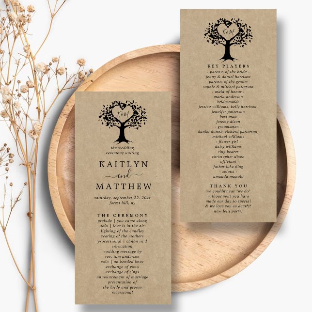 The Rustic Heart Tree Wedding Collection - Program Rack Card (Creator Uploaded)