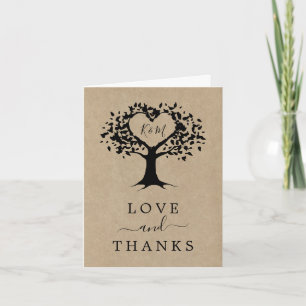 The Rustic Heart Tree Wedding Collection Thank You Card