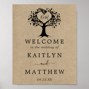 The Rustic Heart Tree Wedding Collection Welcome Poster