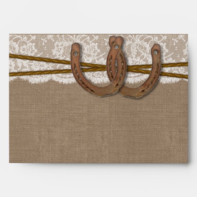 The Rustic Horseshoe Wedding Collection Envelopes (Front)