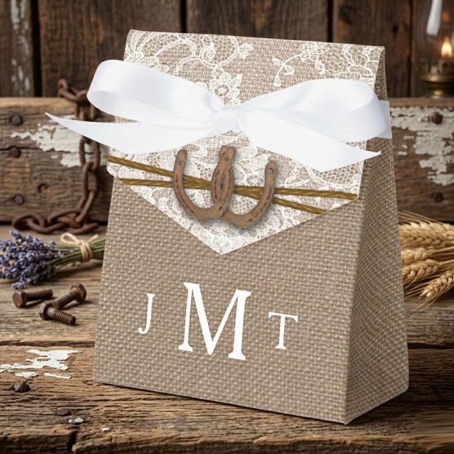 The Rustic Horseshoe Wedding Collection Favour Box (Creator Uploaded)