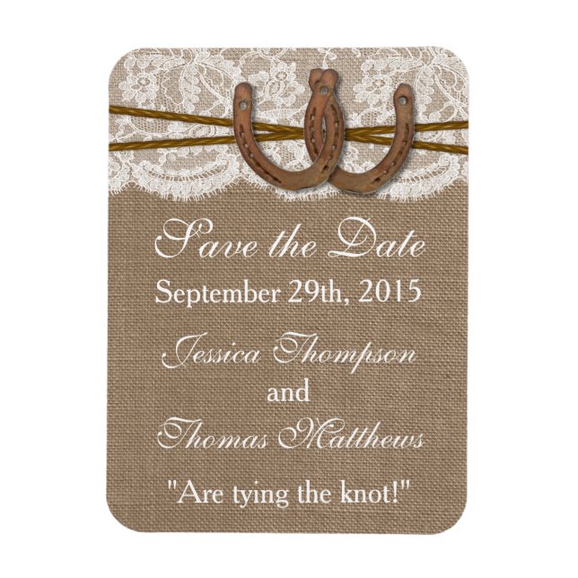 The Rustic Horseshoe Wedding Collection Magnet (Vertical)