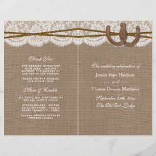 The Rustic Horseshoe Wedding Collection Programs