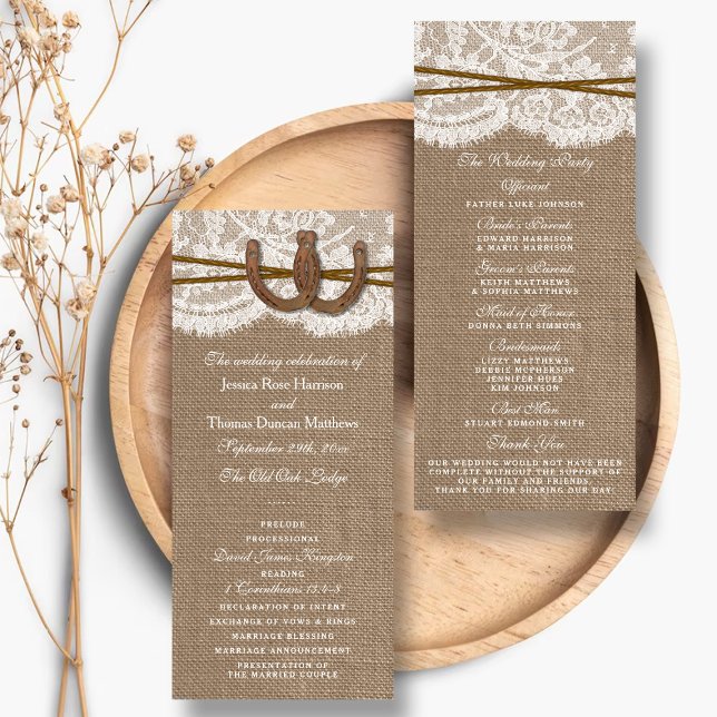 The Rustic Horseshoe Wedding Collection Programs Rack Card (Creator Uploaded)