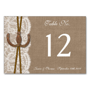 The Rustic Horseshoe Wedding Collection Table Number