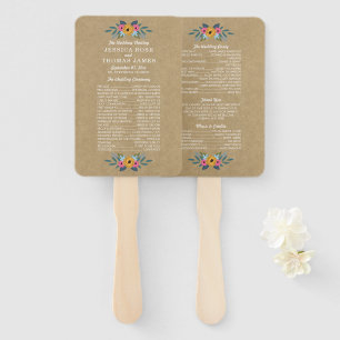 The Rustic Kraft Floral Wreath Wedding Collection Hand Fan