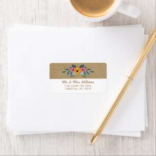 The Rustic Kraft Floral Wreath Wedding Collection Label