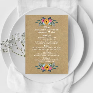 The Rustic Kraft Floral Wreath Wedding Collection Menu