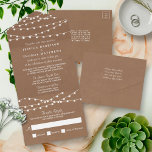 The Rustic Kraft String Lights Wedding Collection All In One Invitation<br><div class="desc">Celebrate in style with these modern and very trendy all in one wedding invitations with easy tear off RSVP. This design is easy to personalise with your special event wording and your guests will be thrilled when they receive these fabulous invites.</div>