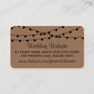 The Rustic Kraft String Lights Wedding Collection Enclosure Card