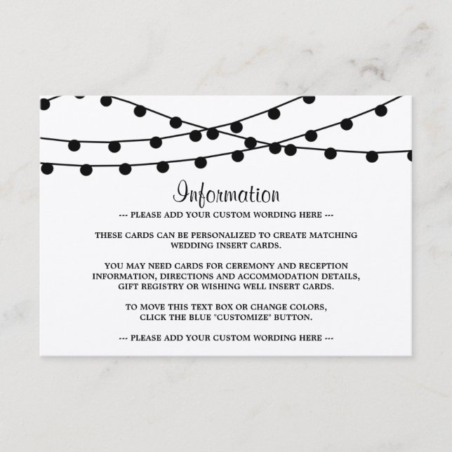 The Rustic Kraft String Lights Wedding Collection Enclosure Card (Front)