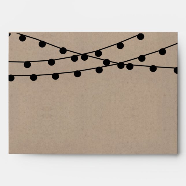 The Rustic Kraft String Lights Wedding Collection Envelopes (Front)
