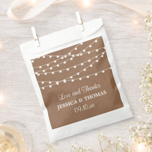 The Rustic Kraft String Lights Wedding Collection Favour Bags