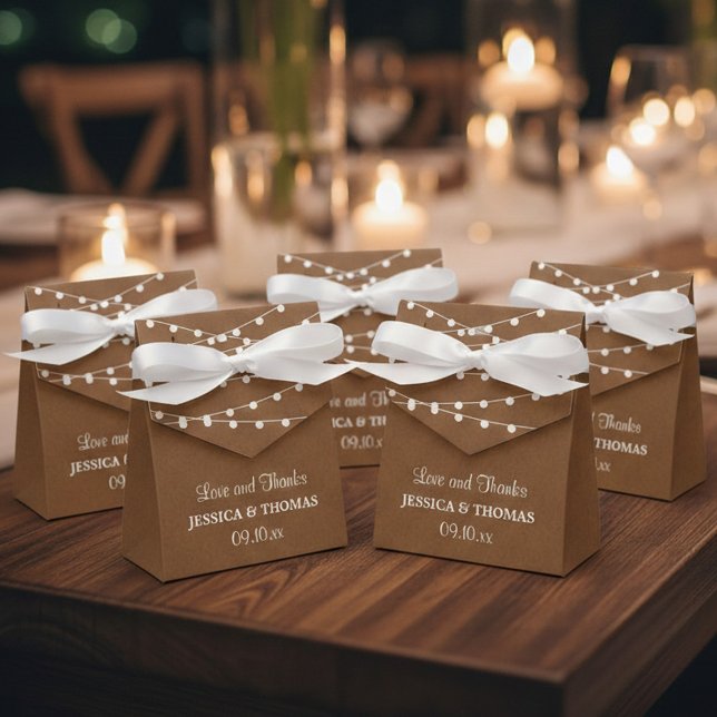 The Rustic Kraft String Lights Wedding Collection Favour Box (Creator Uploaded)