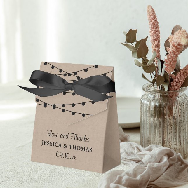 The Rustic Kraft String Lights Wedding Collection Favour Box (Creator Uploaded)