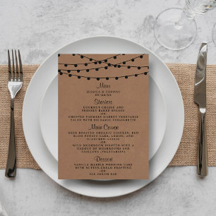 The Rustic Kraft String Lights Wedding Collection Menu