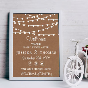 The Rustic Kraft String Lights Wedding Collection Poster