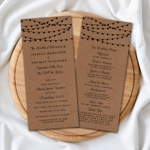 The Rustic Kraft String Lights Wedding Collection Programme