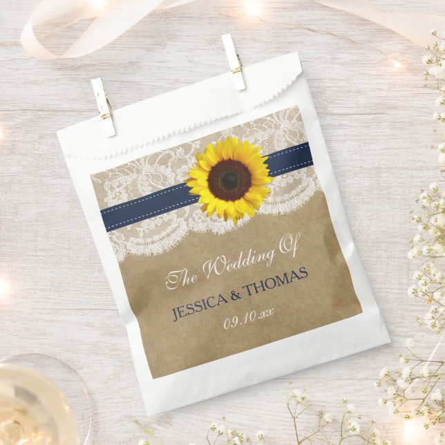 The Rustic Kraft Sunflower Wedding Collection Favour Bags (Clipped)