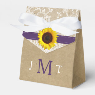 The Rustic Kraft Sunflower Wedding Collection Favour Box
