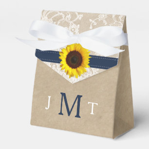 The Rustic Kraft Sunflower Wedding Collection Favour Box