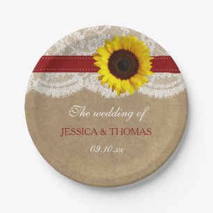 The Rustic Kraft Sunflower Wedding Collection Paper Plate