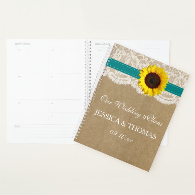 The Rustic Kraft Sunflower Wedding Collection Planner (Display)
